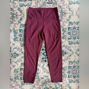 girlfriend collective Red High-Waist Pocket Leggings